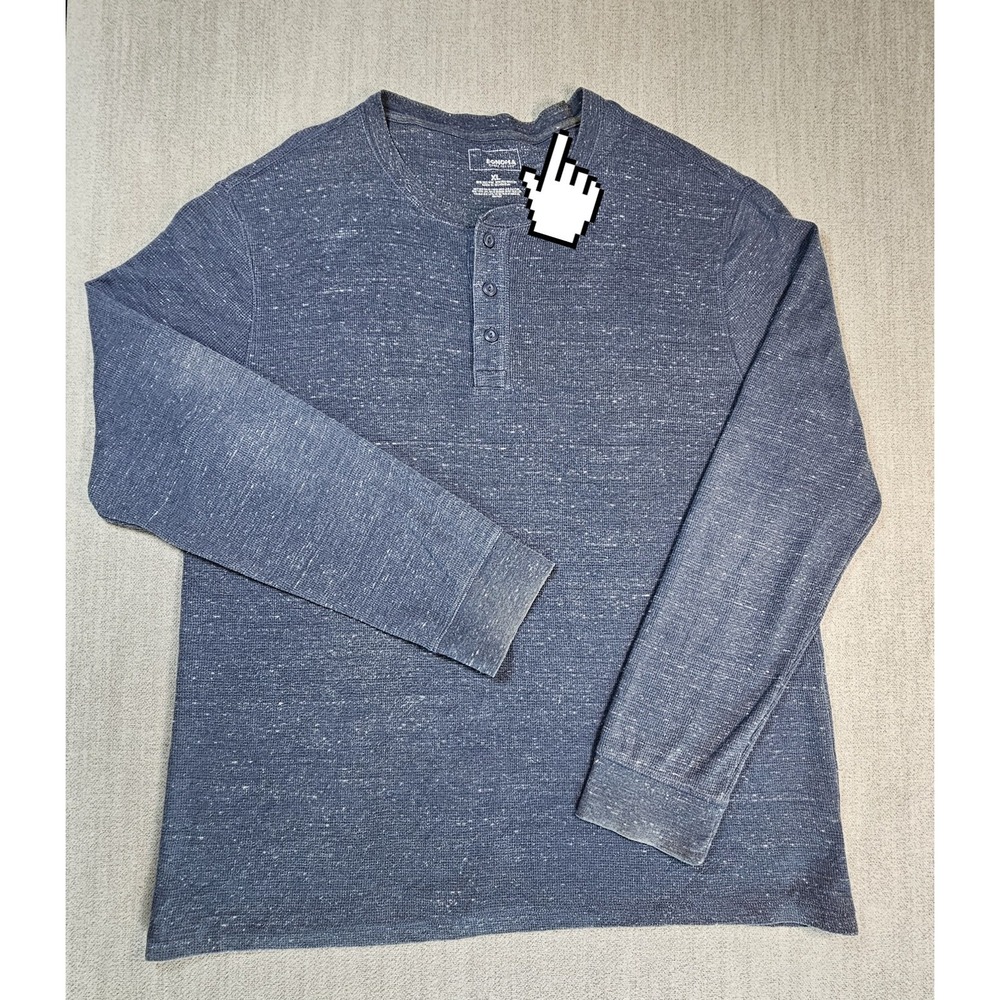 Sonoma Men's T-Shirt VTG Blue Long Sleeve Crew Neck Sz XL